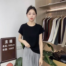 2025新款时尚休闲短袖T恤女宽松显瘦百搭圆领上衣打底衫ins潮