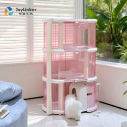 全景猫别墅挪威森林猫笼子超大自由空间家用厕所一体双层三层猫笼