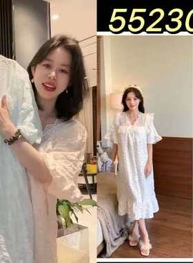 【4.23慧姐大码女装】2026新款胸垫睡衣连衣裙WQ琪55230-