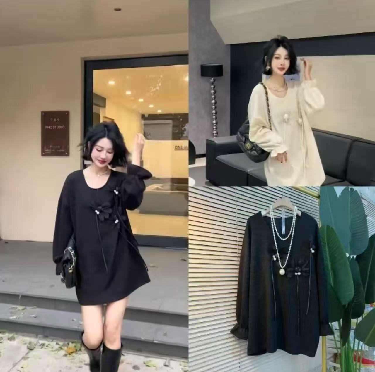 【11.7慧姐大码女装】2025新款针织重工上衣FKX25076-