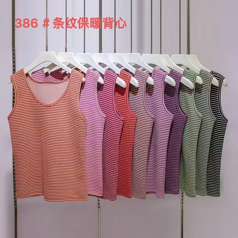 【10.14慧姐大码女装】2025新款条纹背心DMNY-7113