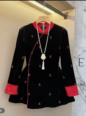 【1.21慧姐大码女装】2025新款国风重工上衣MYH汇24133-