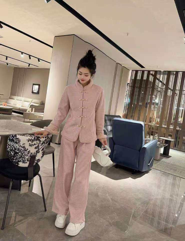 【12.18慧姐大码女装】2025新款加绒两件套装BT桐978-