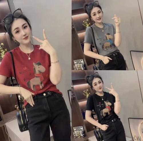 【11.17慧姐大码女装】2025新款小马半袖上衣CZ90025-