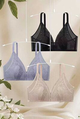 【7.18慧姐大码女装】2025新款兔耳朵前扣内衣TY6006-7122