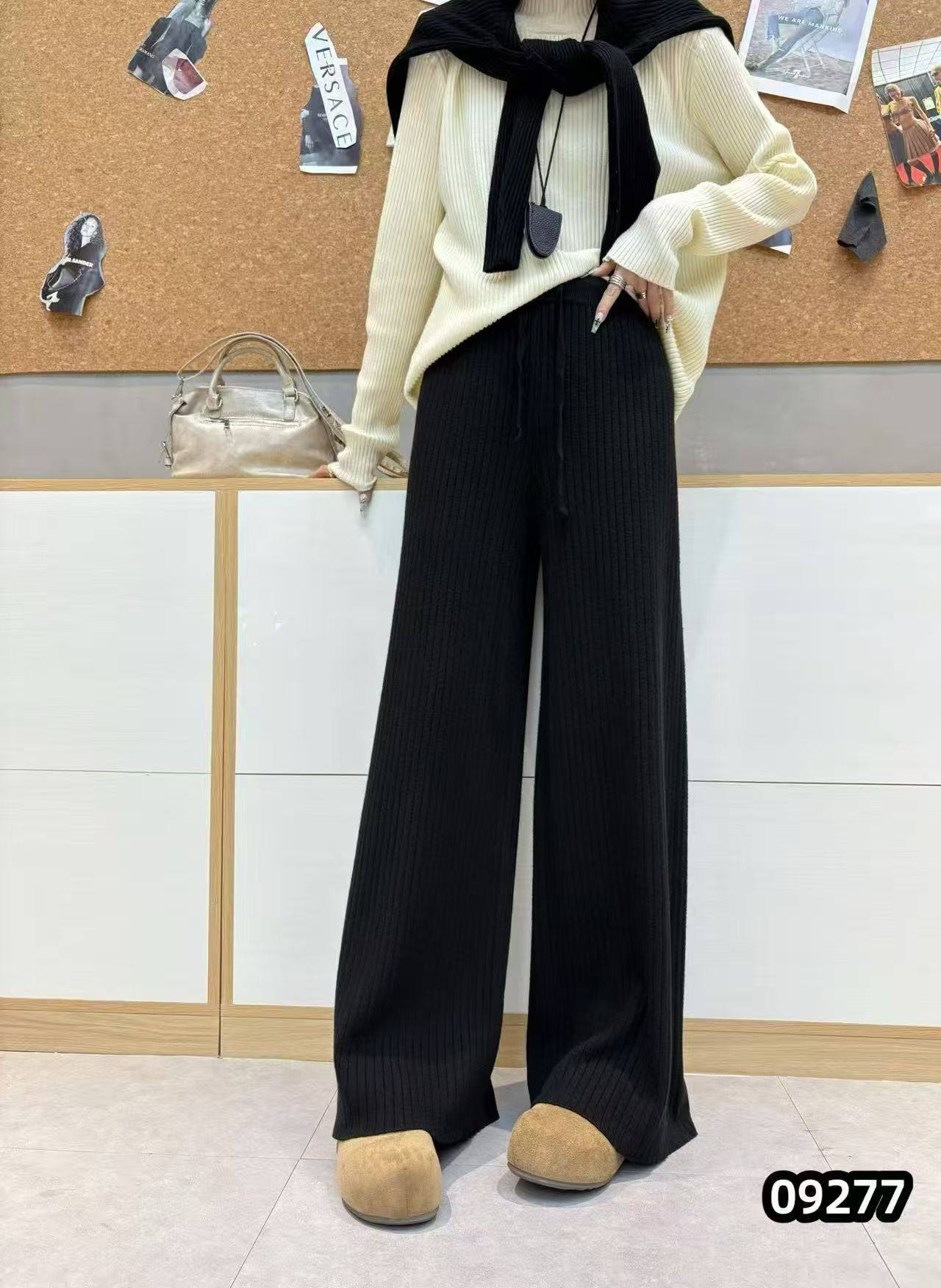 【12.13慧姐大码女装】2025新款针织弹力裤子PYJ09277-