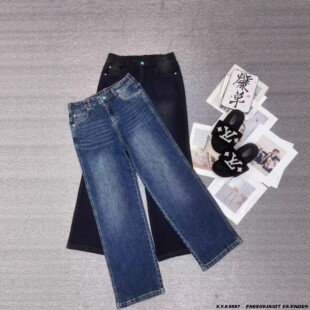 磨砂浅变牛仔裤 2026新款 女装 子XYS5587 3.18慧姐大码