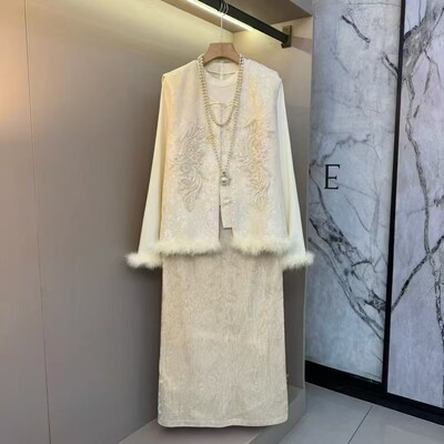 【1.21慧姐大码女装】2025新款重工国风三件套XQGG9890-