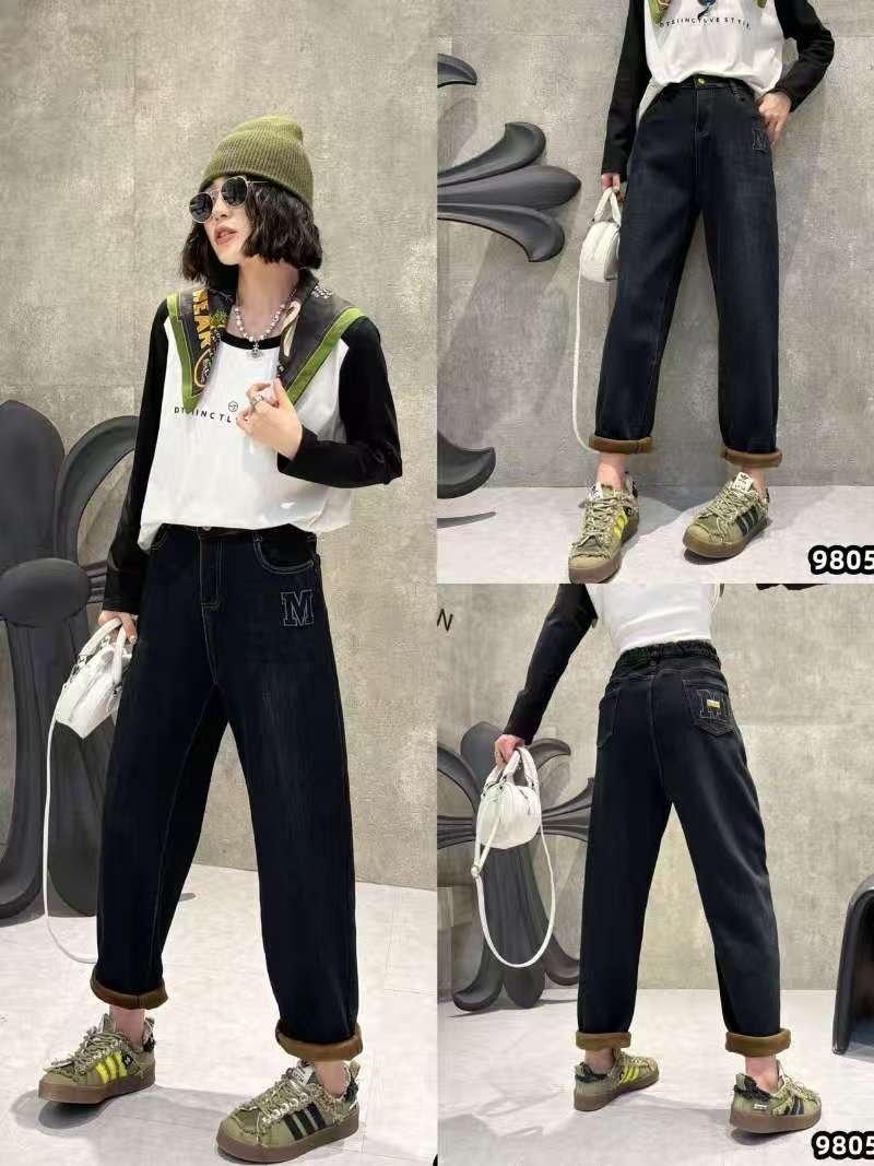 【10.8慧姐大码女装】2025新款加绒牛仔裤裤NN9805