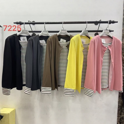 【2.5慧姐大码女装】2026新款假两件上衣BBJ7225-