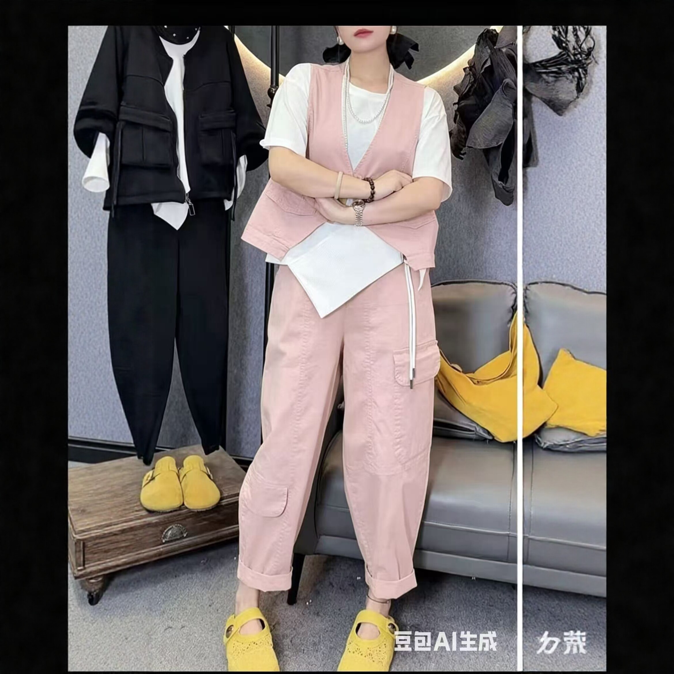 【5.2慧姐大码女装】2026新款马甲套装JS8928-