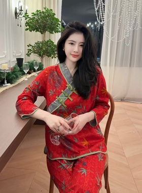 【12.3慧姐大码女装】2025新款无印彩棉睡衣套装YMR1018-