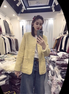 【2.5慧姐大码女装】2025新款小香风粗纺外套MSN2697-