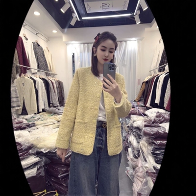【2.5慧姐大码女装】2025新款小香风粗纺外套MSN2697-