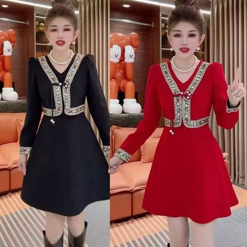 【12.11慧姐大码女装】2025新款连衣裙CC畅8027-