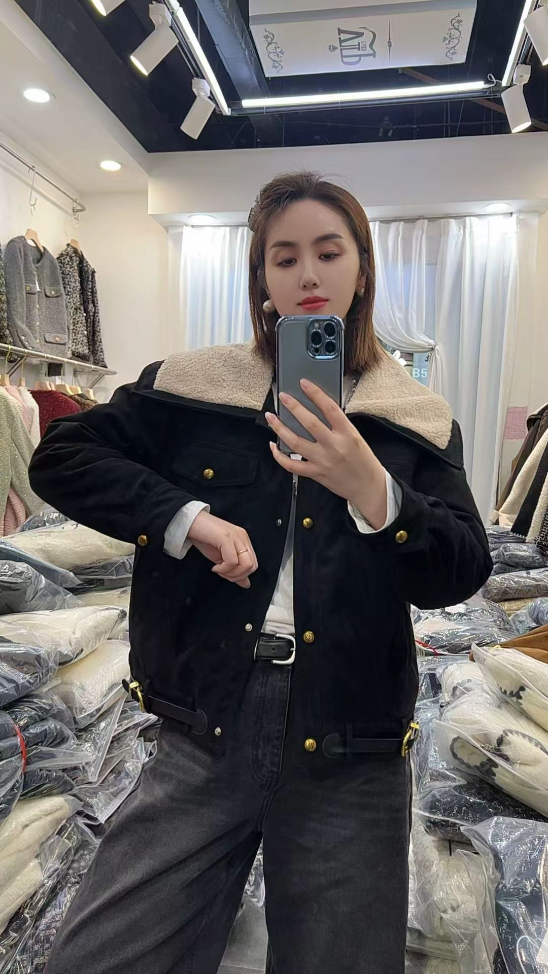 【11.14慧姐大码女装】2025新款棉服鹿皮绒外套MSN2670-