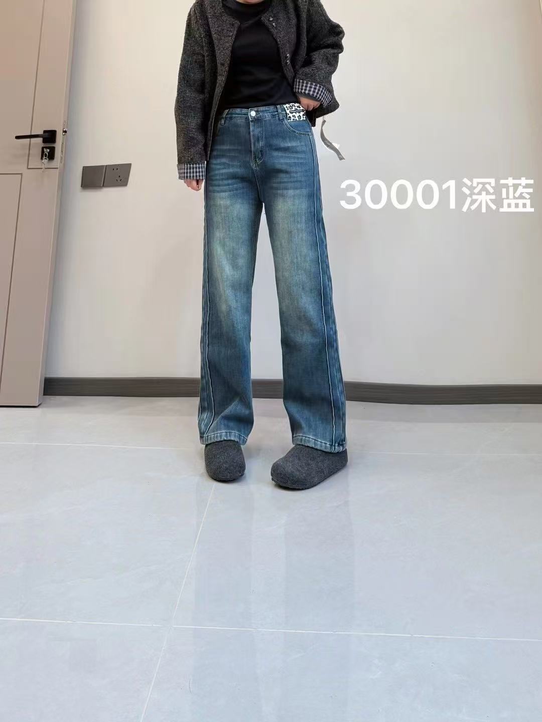 【11.24慧姐大码女装】2025新款加绒牛仔裤子LL30001-