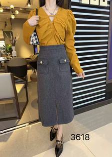 【12.18慧姐大码女装】2025新款毛妮半身长裙DTT甜3618-