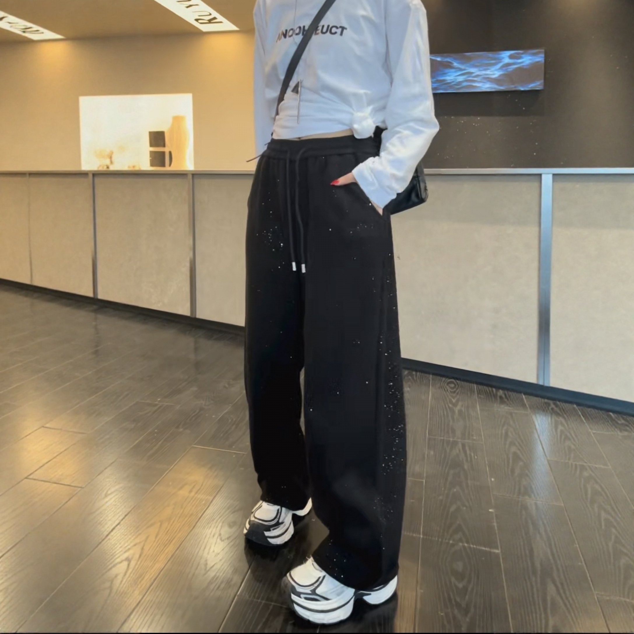 【11.26慧姐大码女装】2025新款加绒闪亮裤子SX盛9860-