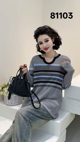 【3.2慧姐大码女装】2026新款针织上衣DDPR81103-