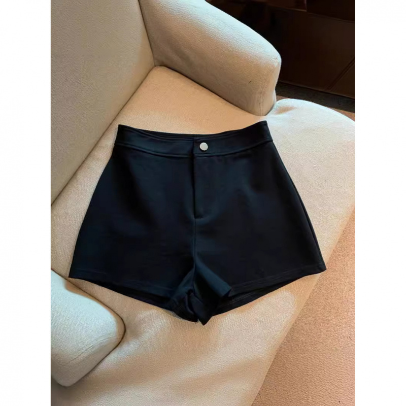 弹力大码辣妹胖mm2025裤子西装短裤女a字夏季紧身黑色高腰显瘦热