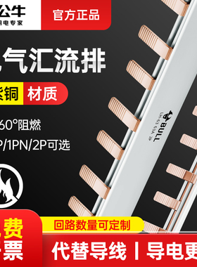 公牛汇流排2P空开接线排家用配电箱连接排铜排端子1P导流排连接片