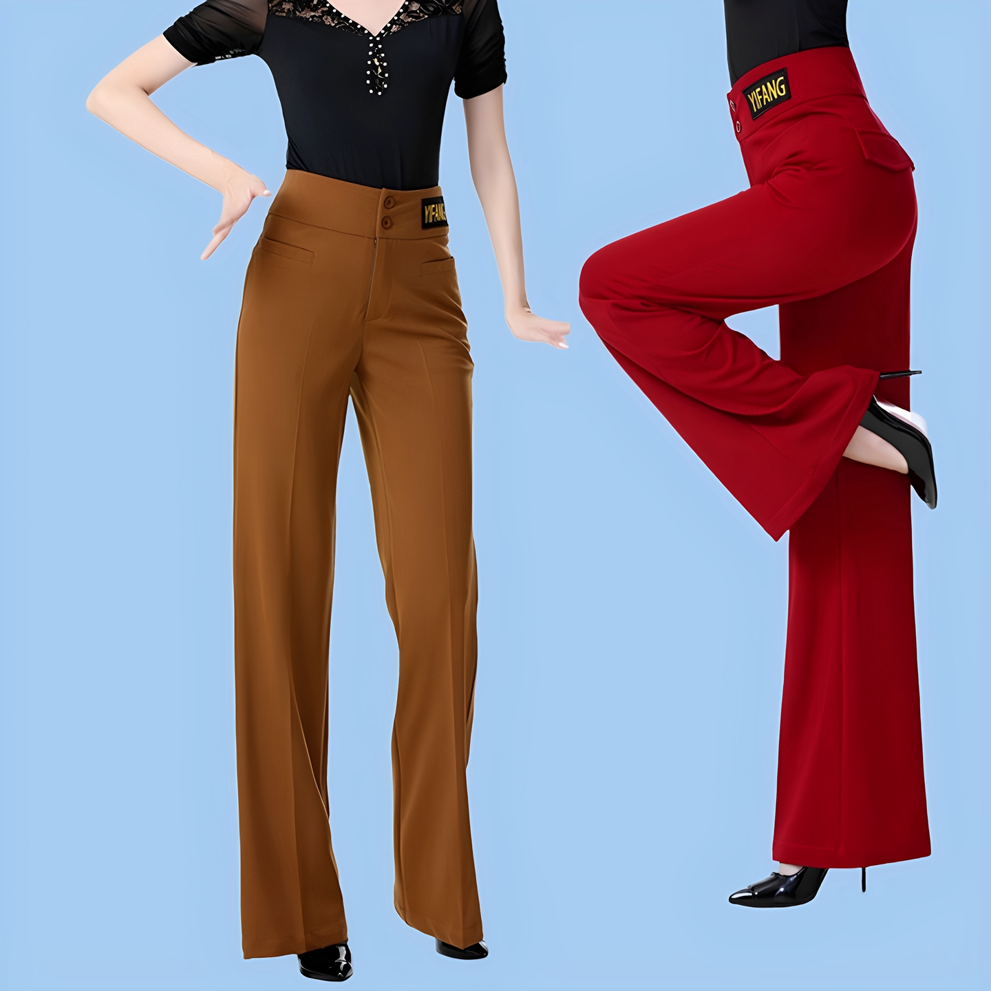 新款摩登拉丁舞异方练习舞蹈长裤