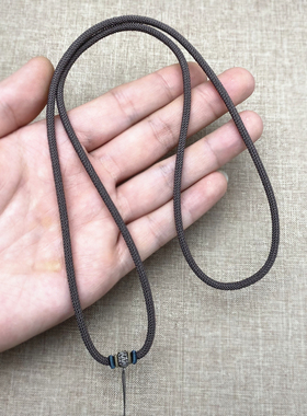 玉石黄金吊坠挂绳男黑色手工和田玉绳子女高档简约套头项链绳固定