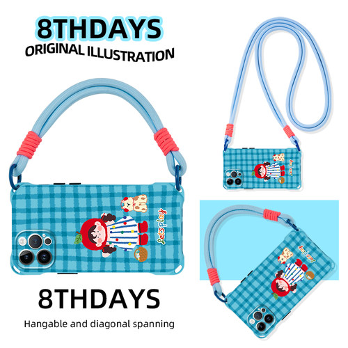 适用苹果17卡通复古挂绳新款