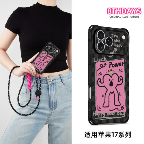 原创元气心仔适用iPhone17promax华为mate80手机壳个性时尚iPhone16plus卡通创意15pro挂绳手提pura90小众