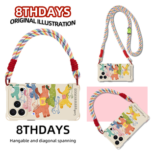 彩色小马原创全包手机壳适用苹果17promax高级16plus挂绳斜挎14小众13复古12卡通pura80过年mate60小米15手提