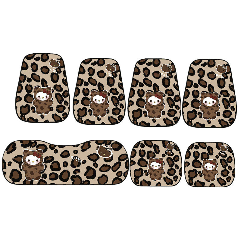 汽车坐垫四季通用豹纹女士车内半包座套秋冬透气座椅套可爱车垫子