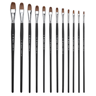 油画笔狼毫水粉笔套装美术生专用彩绘丙烯画笔鸭舌笔水彩笔排笔刷子初儿童学者平头笔专业颜料笔色彩水粉画笔