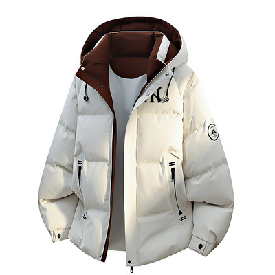 奥莱联名连帽保暖羽绒服男士加厚宽松防寒服大码潮牌2025冬季外套
