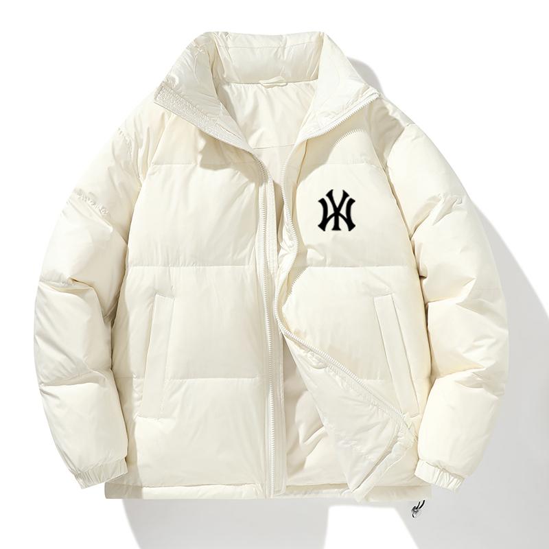 纯色宽松白鸭绒衣服立领