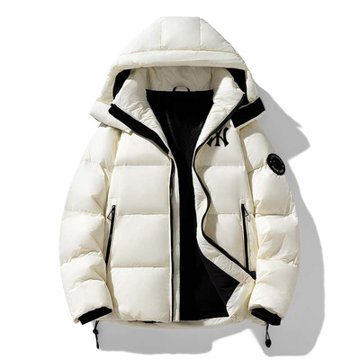 冬季新款防寒保暖加厚羽绒服百搭时尚连帽防风90%白鸭绒男式外套