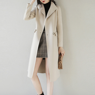 CO6808 秋冬羊毛 ARTIN徕倩双排扣系带大衣毛呢外套女款 2025新款