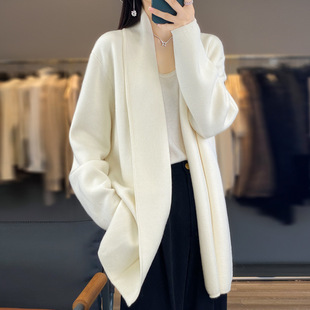 上衣BM 徕倩2023冬季 简约穿搭中长款 精纺羊毛针织开衫 CO6897 新款