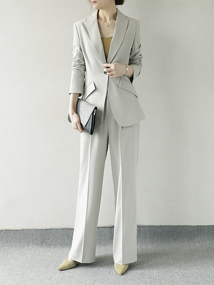 LAIQIAN AUTUMN SIMPLE COMMUTING STYLE SLIM SUIT STRAIGHT LEG PANTS FASHION SUIT WOMENS SU358