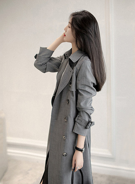 徕倩2024新款风衣高级感外套中长款气质双排扣通勤女装ay CO6949