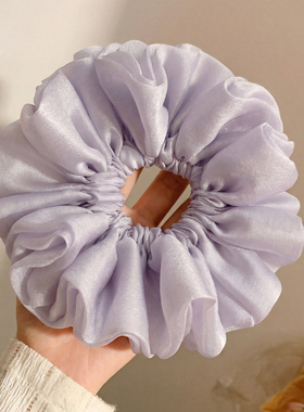 清冷感紫色网纱大肠发圈女韩系气质头饰发绳扎头发春季温柔新款