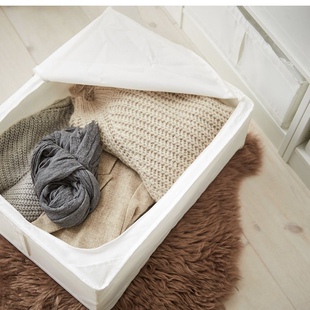 宜家思库布收纳箱环保的盒子塑料中空板牛津布盒子储物箱衣柜