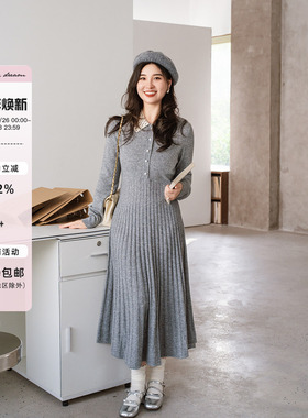 apipedream如一梦手工钩针美利奴绵羊毛针织系带连衣裙/甜莓浆果