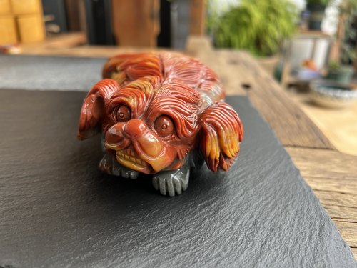 天然新款上市优质黄龙玉摆件狗旺财金沙老料手工雕刻带鉴定证书