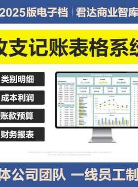 2025年财务会计收支记账管理exce表格系统小企业公司收支明细记录