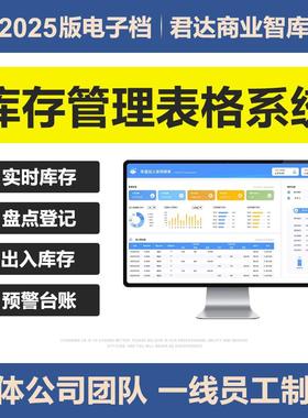 2025产品出入库存进销存管理excel表格明细登记统计分析库存提醒