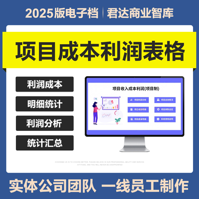2025新项目成本收入利润管理excel表格系统费用支出明细台账统计