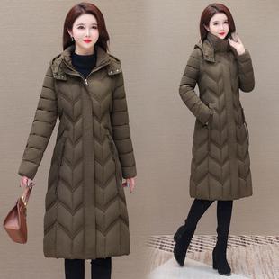2024新款中年棉服女长款过膝加厚羽绒棉衣女士修身显瘦棉袄外套冬