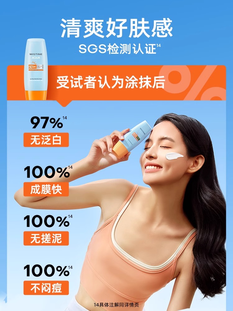 泰版mistine蜜丝婷小黄帽防晒霜隔离霜SPF50面部军训防晒乳女学生 美容护肤/美体/精油 防晒霜 原图主图