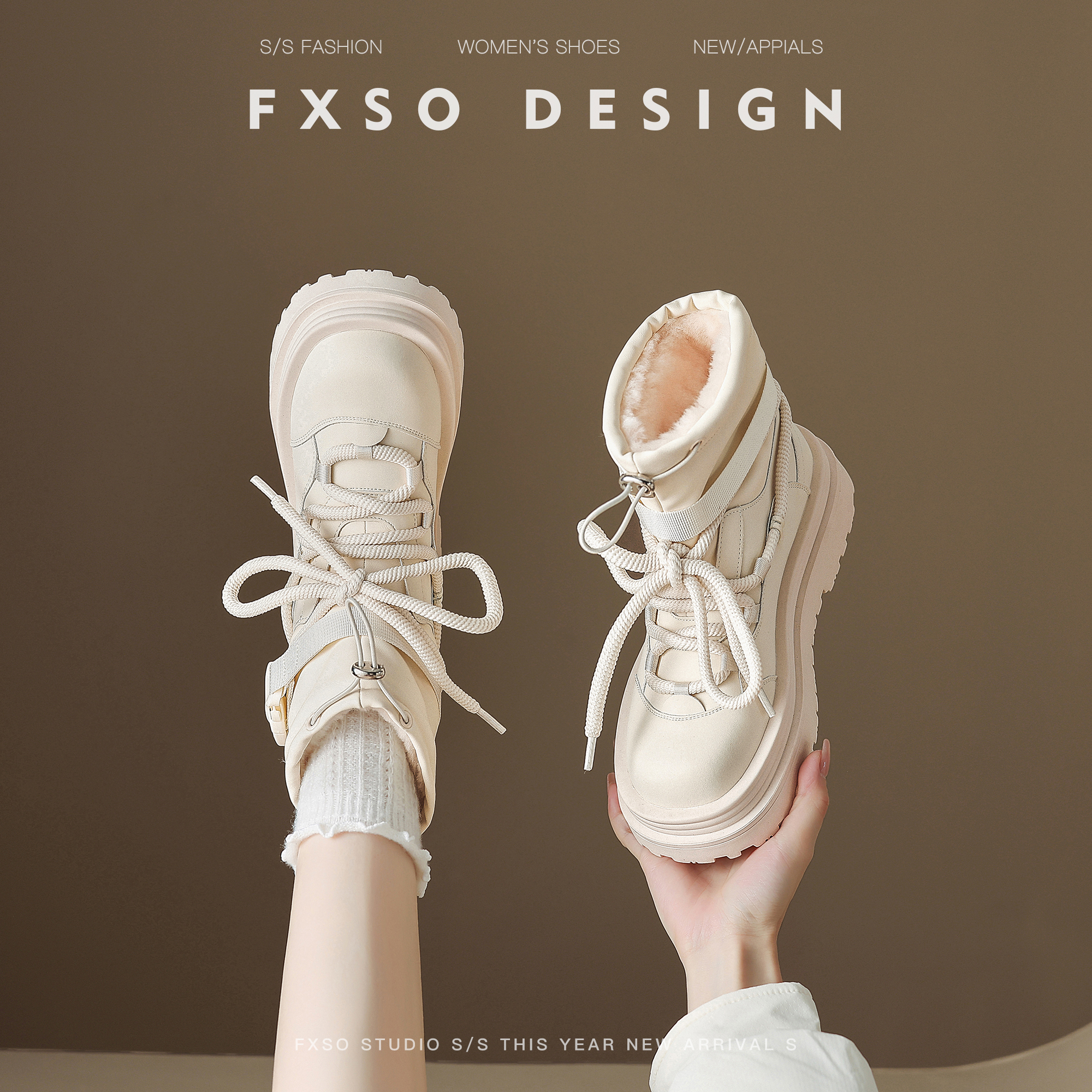 方巷大叔防滑厚底东北雪地靴女